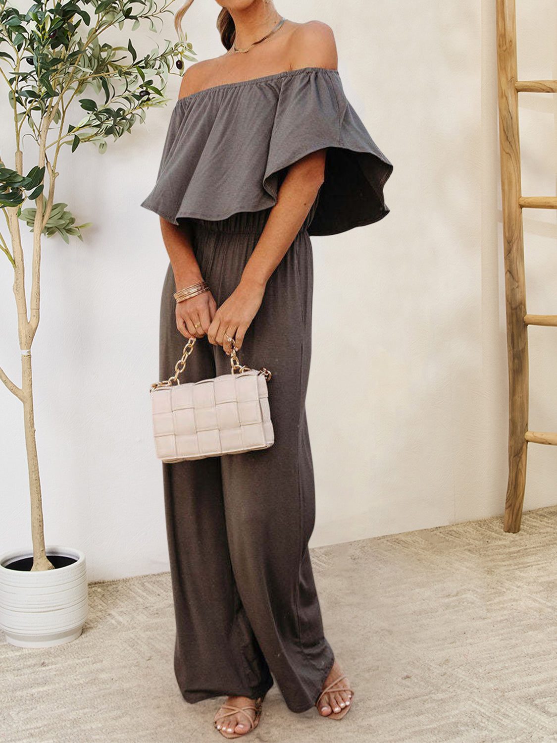 Ruffled Off-Shoulder Jumpsuit Trandify deal