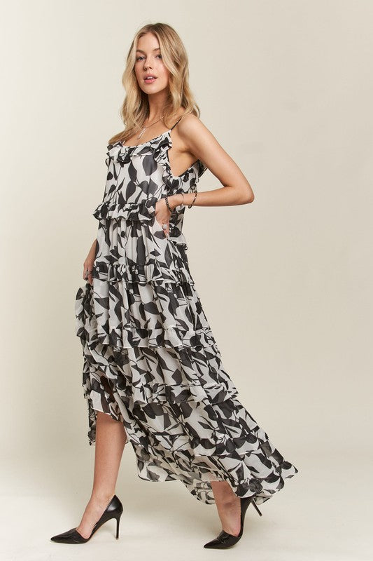 ADORA Ruffled Tiered Scoop Neck Cami Dress Trandify Deal