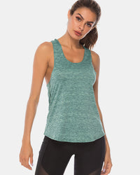 Full Size Scoop Neck Wide Strap Active Tank Trandify deal