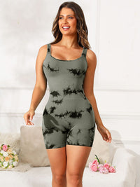 Tie-Dye Wide Strap Active Romper Trandify Deal