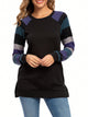 Color Block Round Neck Long Sleeve T-Shirt Trandify Deal
