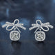 0.5ct Moissanite Bowknot Drop Earrings in Sterling Silver