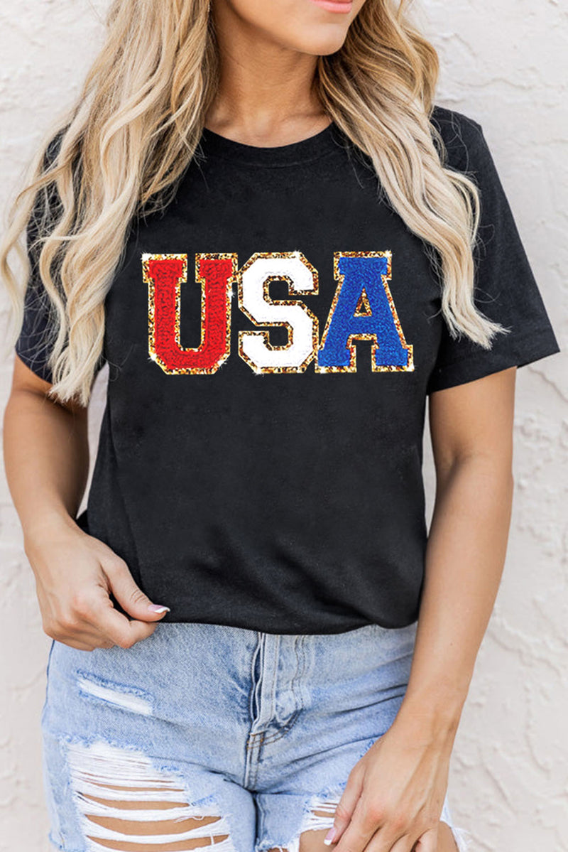 USA Round Neck Short Sleeve T-Shirt - Trandify Deal