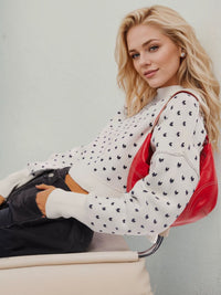 Slit Round Neck Long Sleeve Sweater Trandify Deal