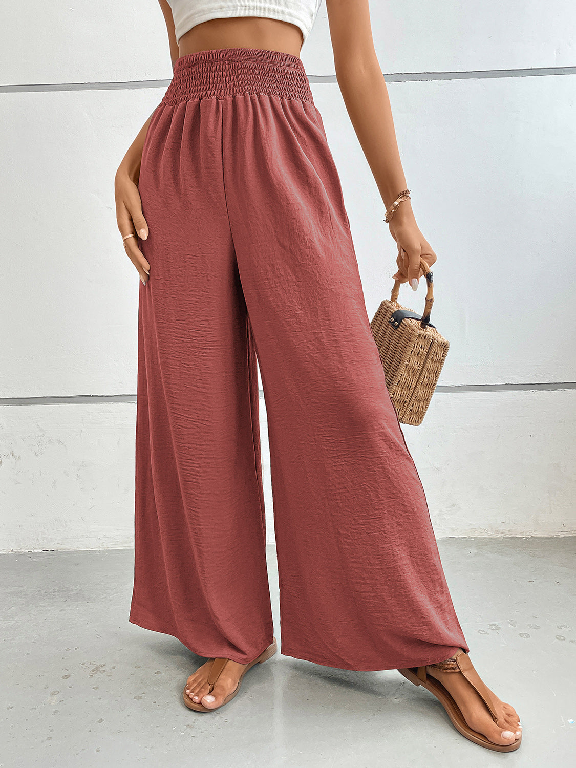 Perfee Wide Leg Pants with Pockets Trandify Deal