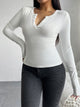 Devine Quarter Button Long Sleeve T-Shirt Trandify Deal