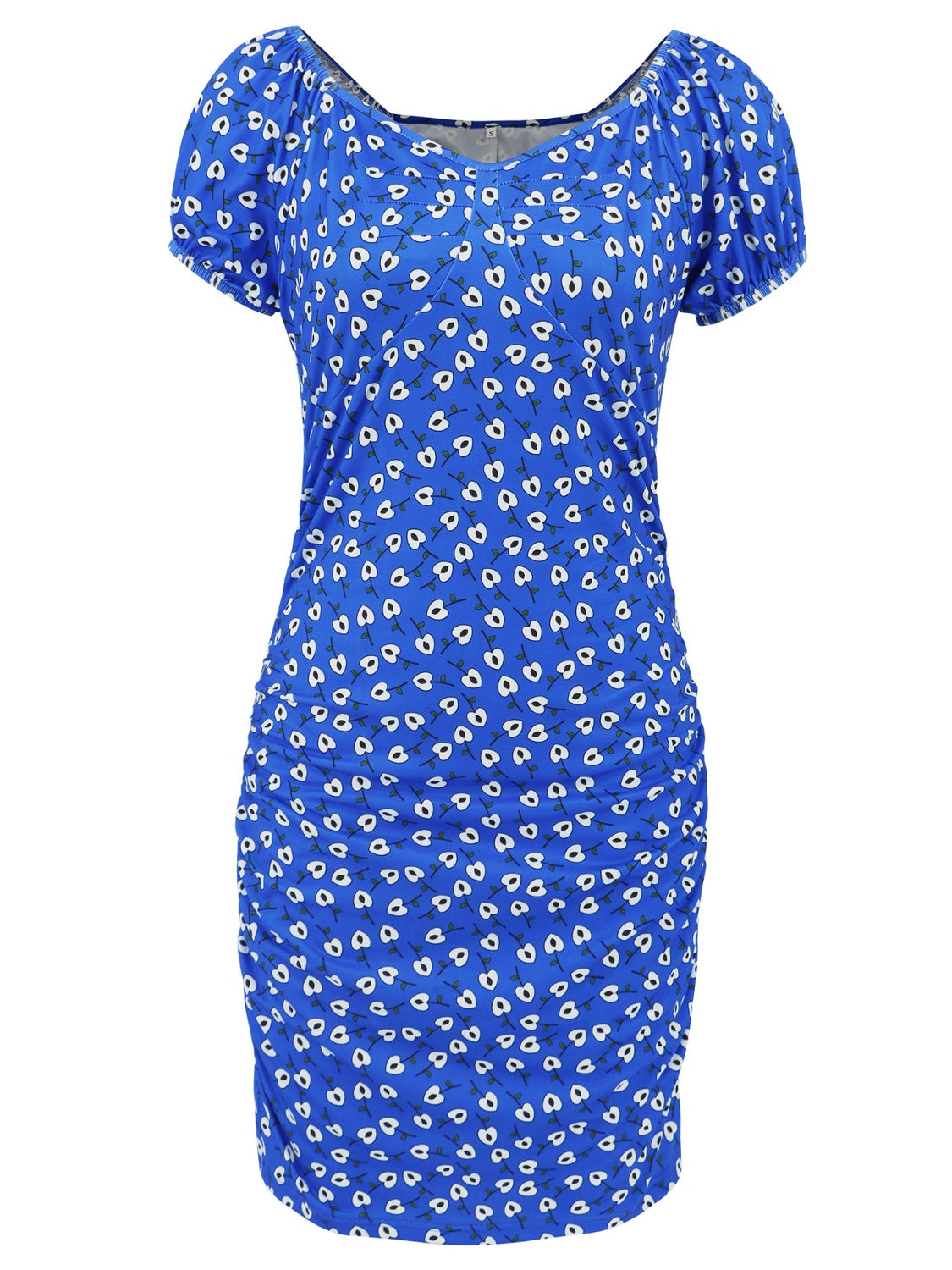 Printed V-Neck Short Sleeve Mini Dress Trandify deal