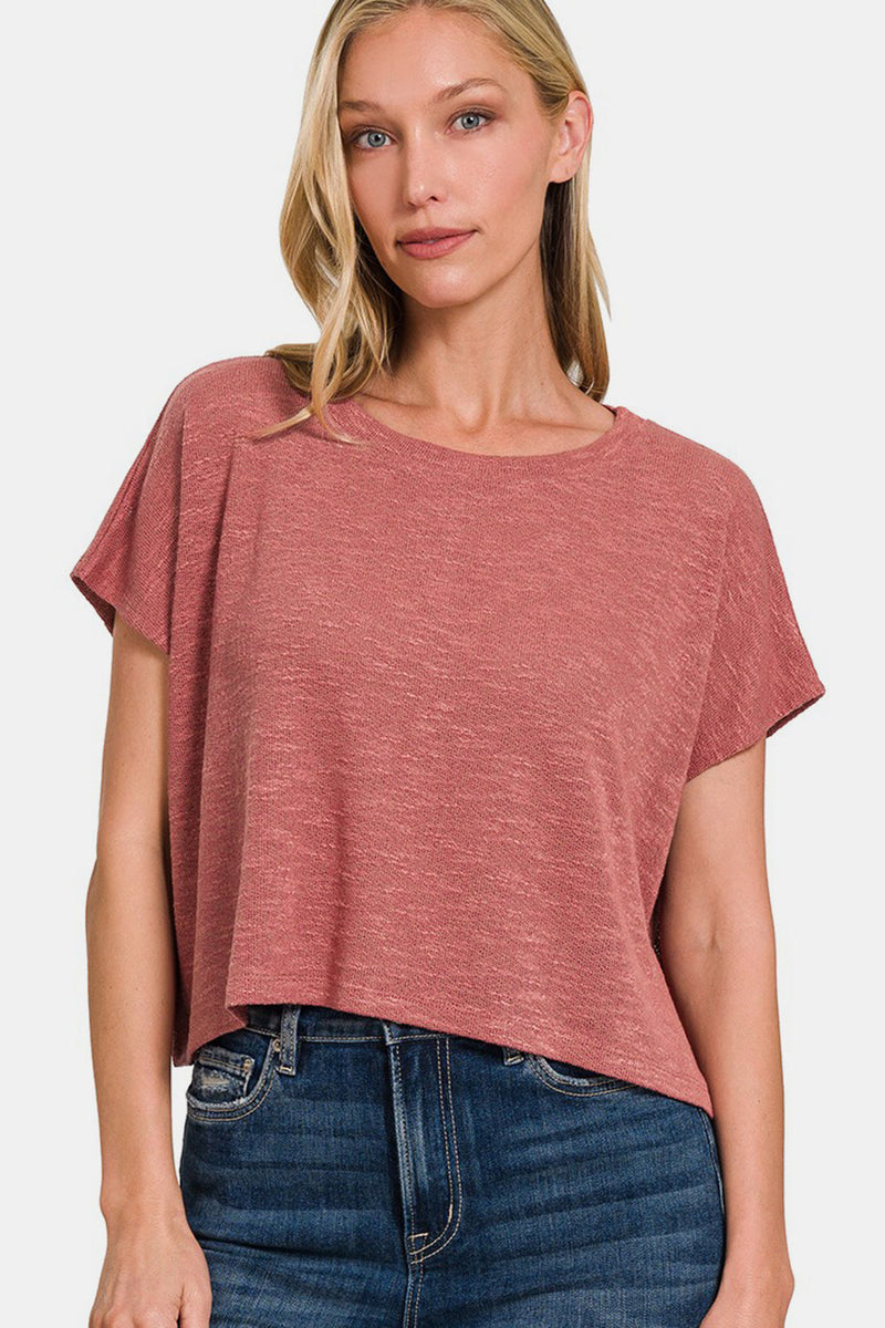 Zenana Round Neck Short Sleeve T-Shirt Trandify deal