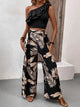 Honey Ruffled Sleeveless Top and Printed Pants Set Trandify deal