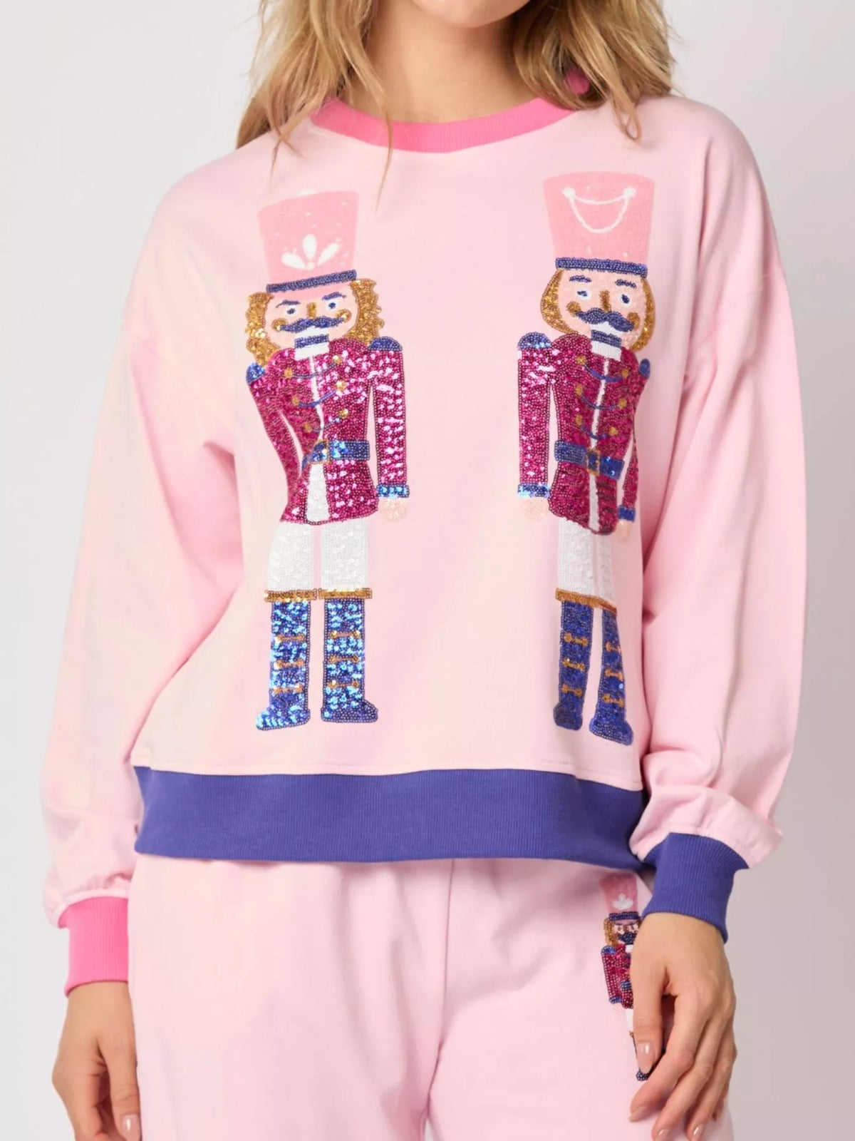 Women's Sequin Loungewear Set - Nutcracker Holiday Pajamas