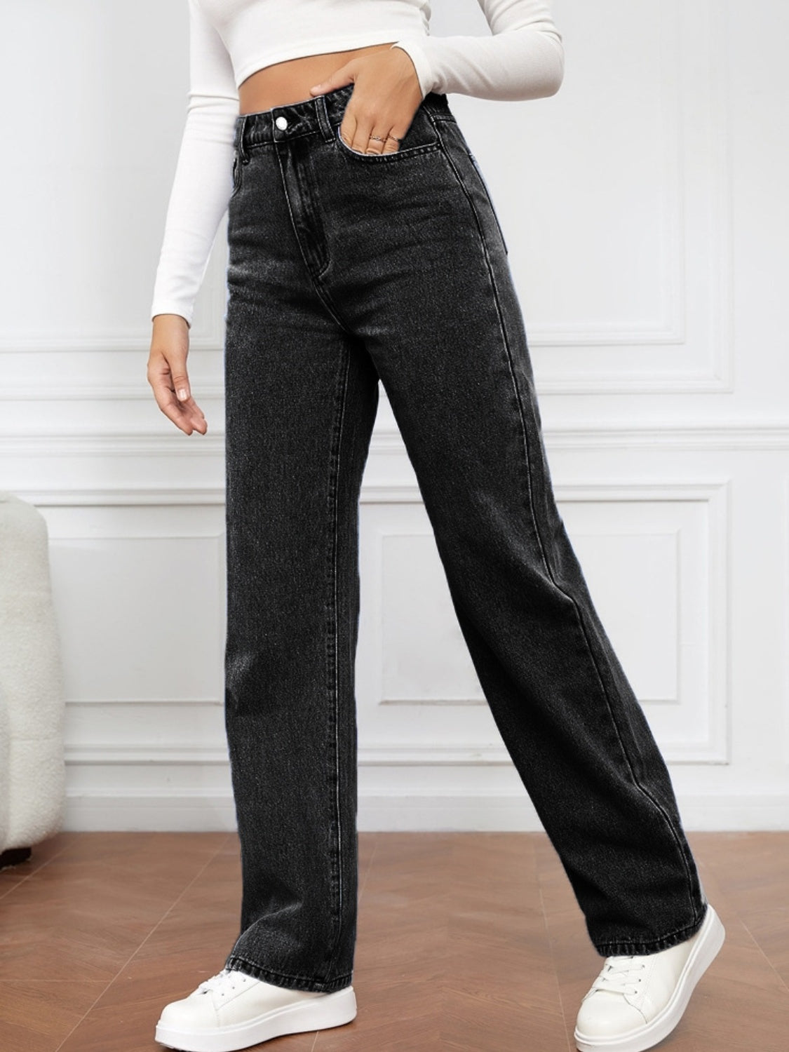 High Waist Straight Jeans Trandify deal