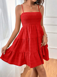 Women’s Sleeveless Tiered Dress – Lightweight Casual Smocked Cami Dress for Beach & Vacations