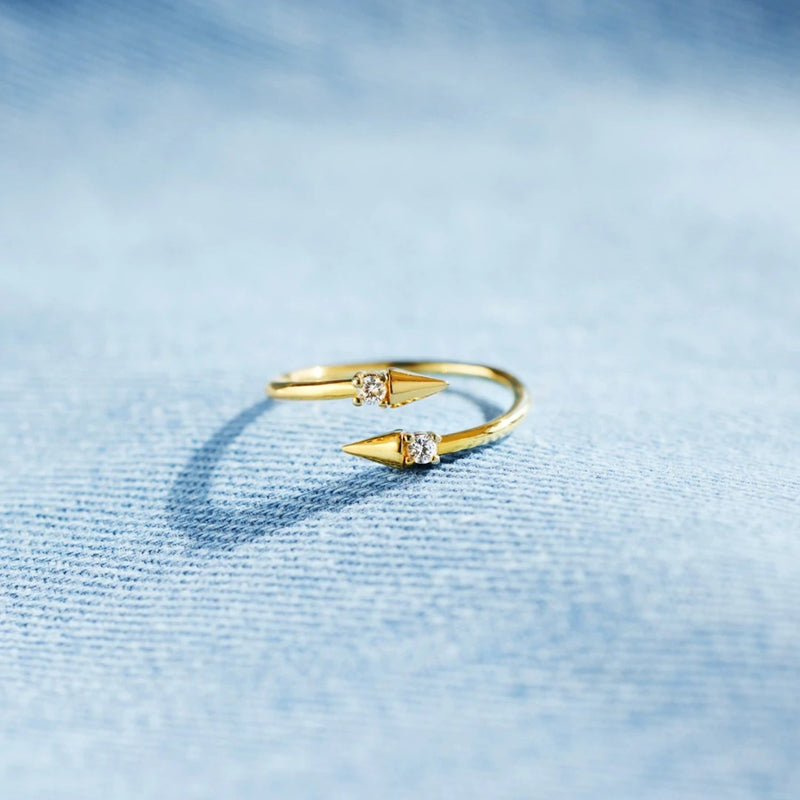 925 Sterling Silver Inlaid Zircon Bypass Ring Trandify Deal