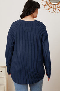 Basic Bae Full Size Ribbed Thumbhole Sleeve T-Shirt Trandify Deal