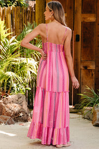 Printed Surplice Maxi Cami Dress - Trandify Deal