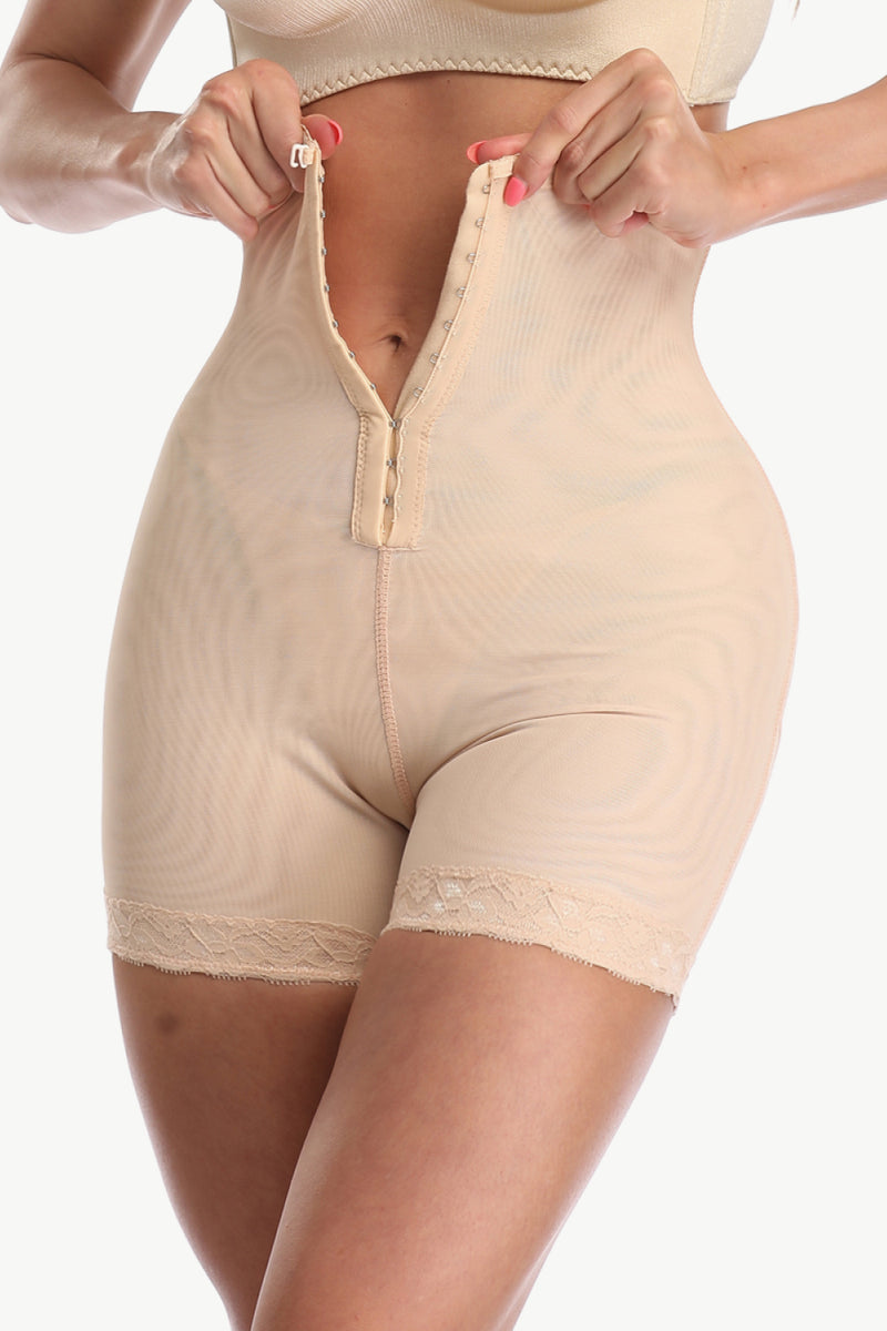 Full Size Hook-and-Eye Shaping Shorts – Tummy Control & Thigh Slimming