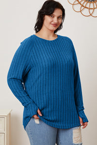 Basic Bae Full Size Ribbed Thumbhole Sleeve T-Shirt Trandify Deal