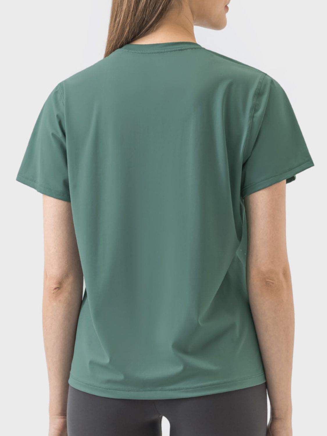 Millennia Slit Round Neck Short Sleeve Active T-Shirt Trandify deal