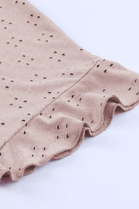 Plus Size Eyelet Round Neck Short Sleeve Blouse Trandify deal