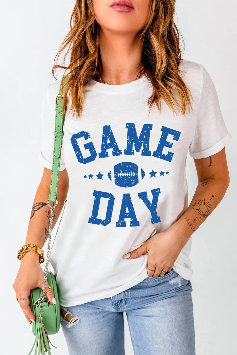 GAME DAY Round Neck Short Sleeve T-Shirt - Trandify Deal