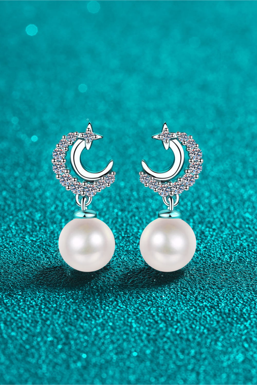 Moissanite Pearl Drop Earrings Trandify Deal