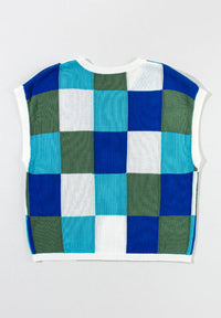 Contrast Plaid Round Neck Cap Sleeve Sweater Trandify Deal