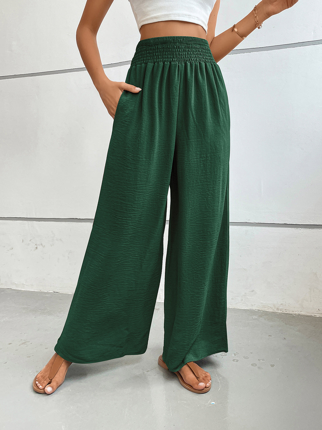 Perfee Wide Leg Pants with Pockets Trandify Deal