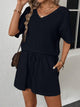 V-Neck Half Sleeve Top and Shorts Set - Trandify Deal