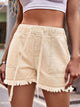 Drawstring Raw Hem Denim Shorts Trandify deal