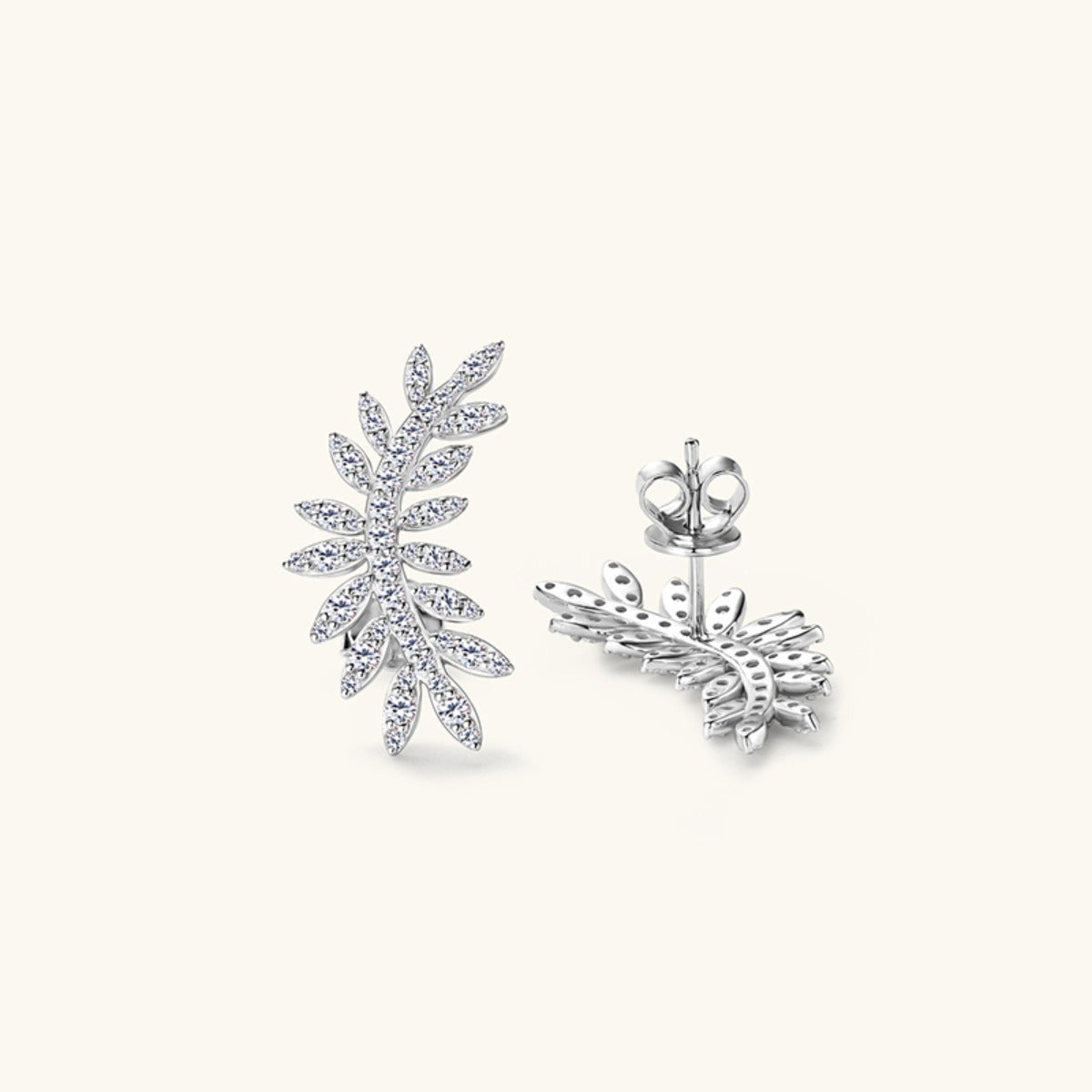 Moissanite 925 Sterling Silver Leaf Shape Stud Earrings Trandify Deal