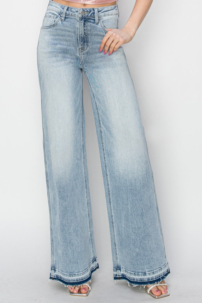 Risen Full Size High Rise Wide Leg Jeans - Trandify Deal