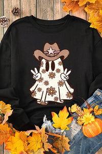 Ghost Round Neck Long Sleeve Sweatshirt Trandify Deal
