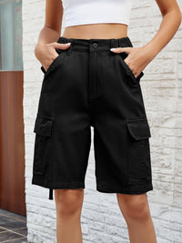 High Waist Denim Shorts with Pockets Trandify deal