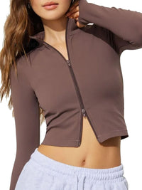 Zip Up Long Sleeve Active Outerwear Trandify Deal