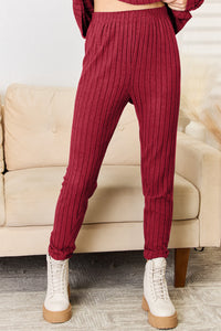 Basic Bae Full Size Notched Long Sleeve Top and Pants Set Trandify Deal