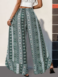 Slit Ruffled Geometric Wide Leg Pants Trandify deal