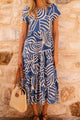 Tiered Printed Round Neck Short Sleeve Dress Trandify deal