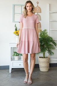 Boho Plus Size Tiered Mini Dress with Lace Trim – USA Women’s Fashion