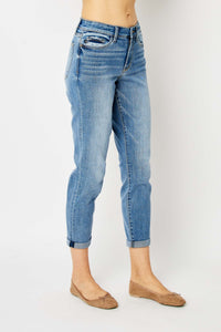 Judy Blue Full Size Cuffed Hem Slim Jeans Trandify deal
