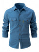 Men’s Plus Size Long Sleeve Button-Up Shirt – Classic Fit for Office & Casual Wear