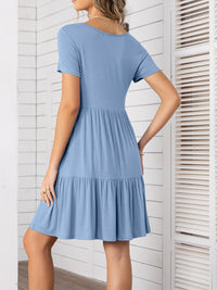 Round Neck Short Sleeve Mini Tee Dress Trandify deal