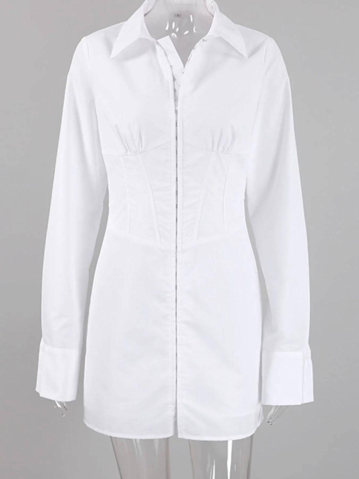 Petite women’s collared shirt dress – trendy fall fashion