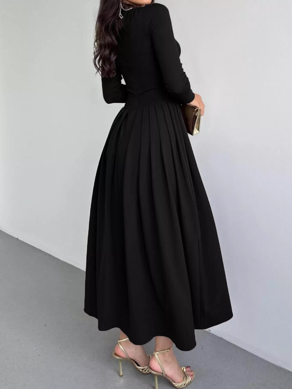 Ruched One Shoulder Bodycon Dress in Black