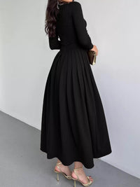 Ruched One Shoulder Bodycon Dress in Black