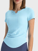Notched Short Sleeve Active T-Shirt Trandify Deal