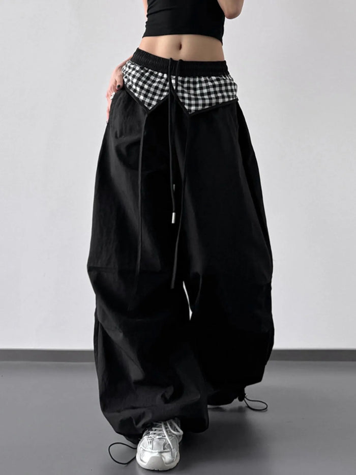 Women’s Black and White Checkered Wide Leg Pants for Casual & Office Outfits