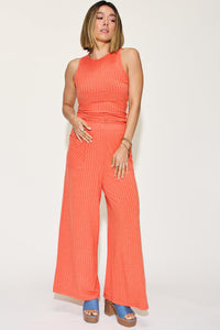 Basic Bae Full Size Ribbed Tank and Wide Leg Pants Set Trandify Deal