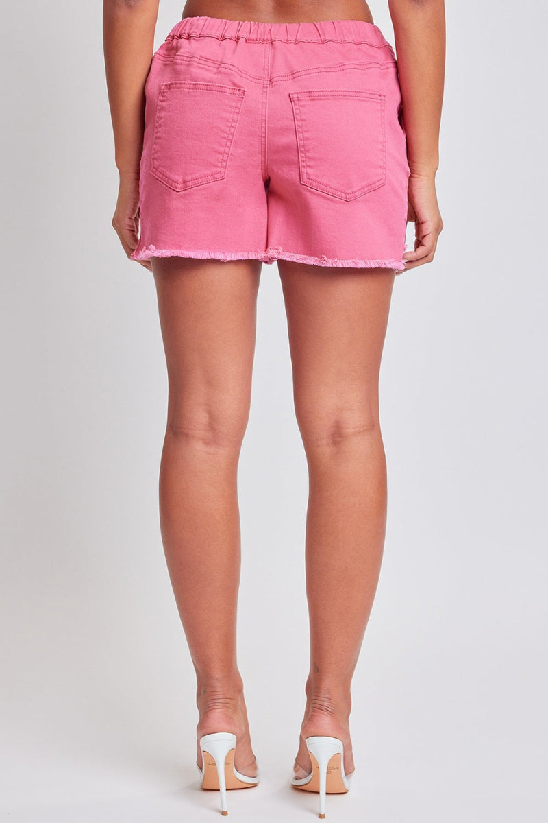 YMI Jeanswear Full Size Drawstring Raw Hem Shorts Trandify deal