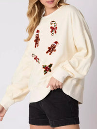 Sequined Gingerbread Christmas Sweater | Women's Holiday Top