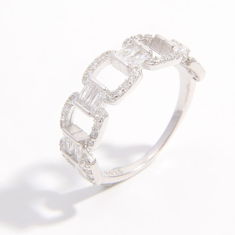 925 Sterling Silver Zircon Cutout Ring Trandify Deal